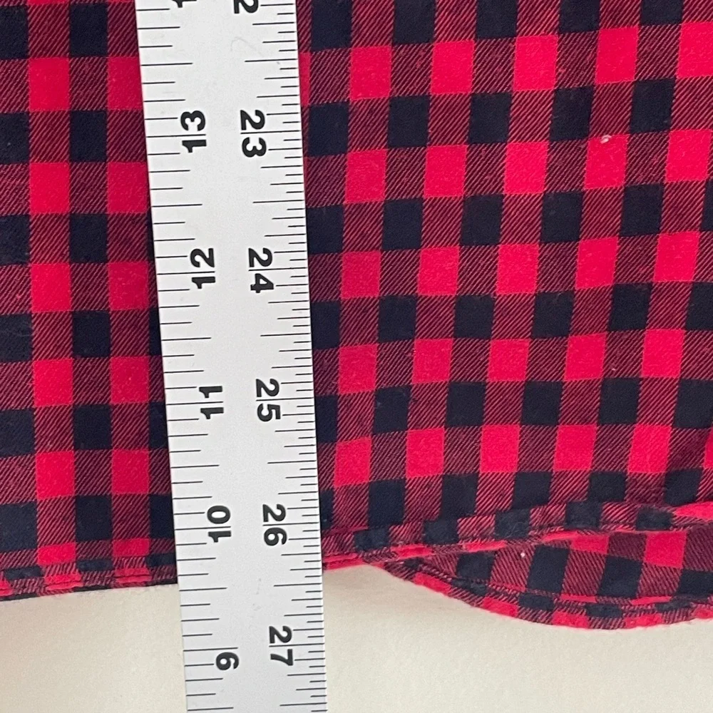 J. Crew The Perfect Shirt Black Red Gingham Plaid Flannel Shirt Top Women’s Sz M